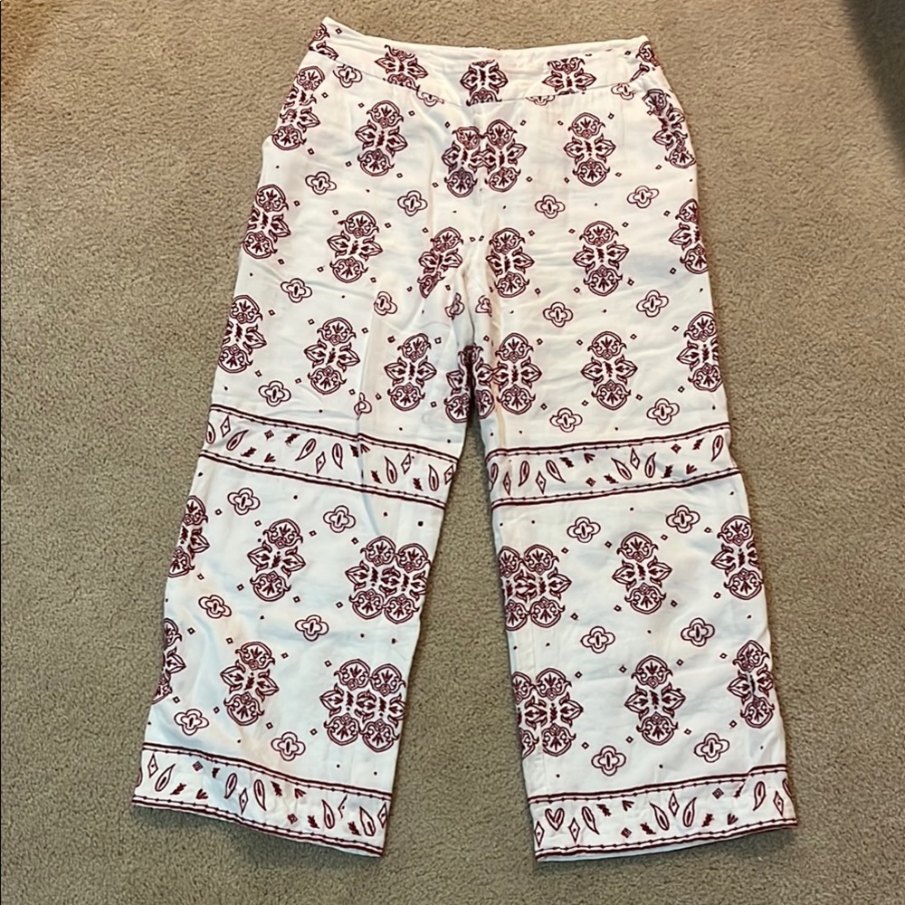 Anthropologie Embroidered Pants-Linen/Cotton